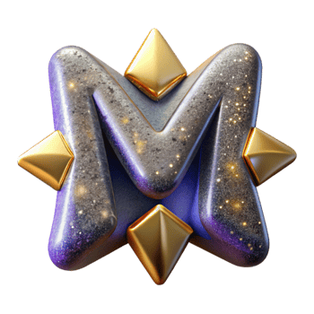 magnificent rustic Starburst Font Letter M Transparent Background exclusive png