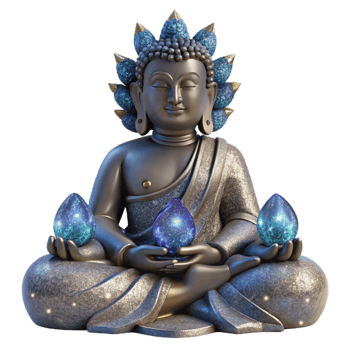 extraordinary artistic Stone Statue Sitting Buddha Front View Transparent high resolution png