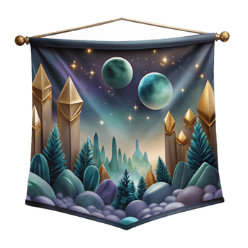 dramatic vintage Tapestry Wall Hanging with Mythological Scene Isolated premium png