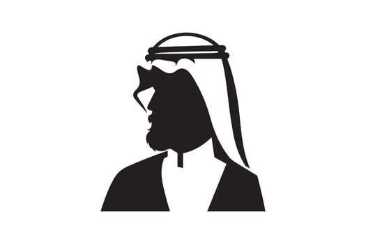 Arabic man silhouette icon illustration vector