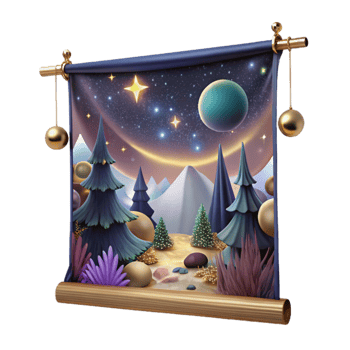 elegant abstract Tapestry Wall Hanging with Mythological Scene Isolated exclusive png