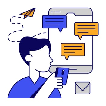 Premium icon of mobile chatting vector