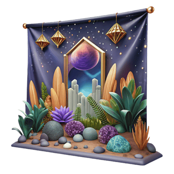 elegant creative Tapestry Wall Hanging with Mythological Scene Isolated original png