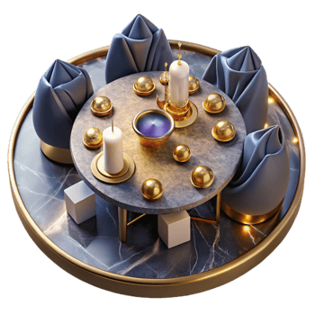 extraordinary traditional Top View Perspective Table Setting Isolated Element original png