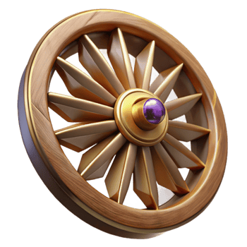 dramatic contemporary Vintage Wagon Wheel Cutout with Spoke Detail png