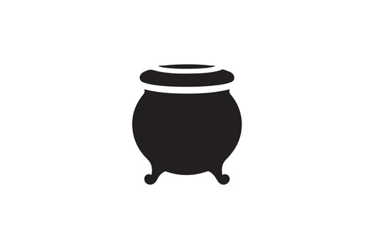 A black and white illustration of a pot vector