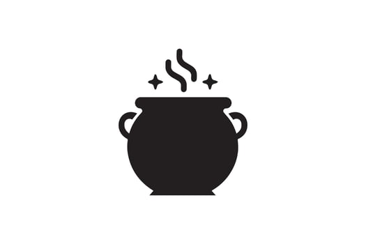 Pot of magic potion icon illustration on white background vector