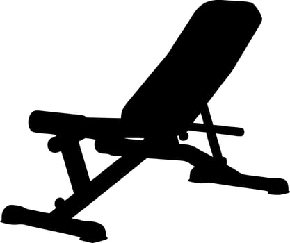 Weight Bench Silhouette Graphic For Gym And Fitness Designs Depicting Strength Training Exercise And Workouts For Health And Wellness vector