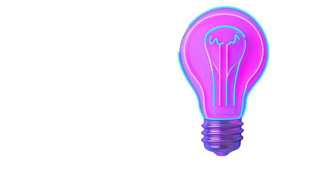 Neon Light Bulb Illuminating Ideas and Creativity with Vibrant Colors png
