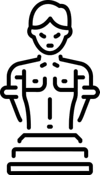 Handcrafted sculpture icon in linear style vector