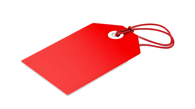 Red Price Tag with String Blank Label for Retail Sales and Marketing Purposes png