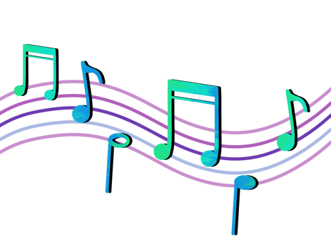 Colorful Musical Notes png