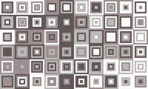 Abstract grayscale geometric pattern. Stylish mosaic of nested squares creates a modern, versatile background ideal for websites, presentations, or print. Represents order, complexity, or design. vector