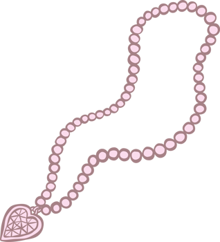 Coquette vintage pink heart shaped necklace png