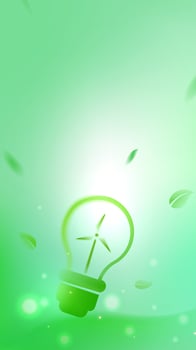 Green environmental protection vertical illustration Green light bulb with electric windmill vector