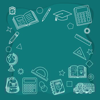 Template background for back to school themed celebration advertising vector