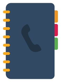 Phone book flat icon isolated on white background. vector