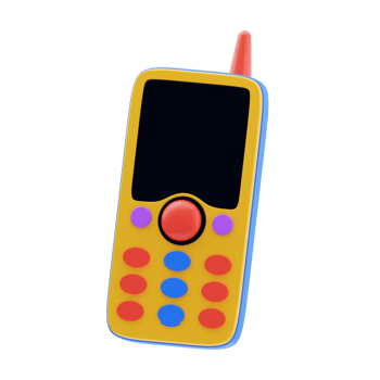 Toy Phone 3D Icon. 3D Phone for Kids png