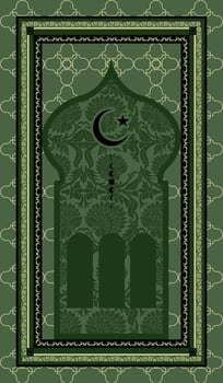 beautiful green prayer mat vector