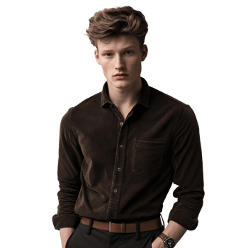 a man in a brown shirt and pants png