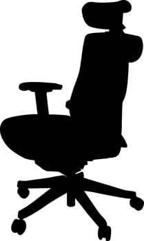 Black office chair on white background vector