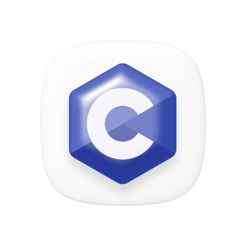 C programming language 3d icon transparent background png
