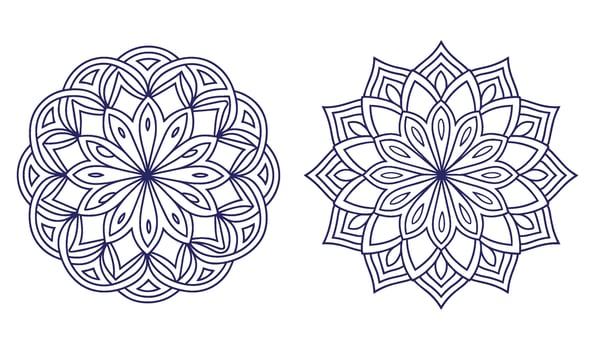Minimalist Round Floral Motifs for Tranquil and Artistic Layouts vector