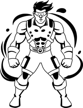Super mutant illustration in glyph style vector