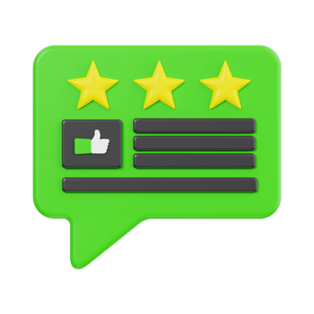Green 3-Star Rating with Feedback Icon png