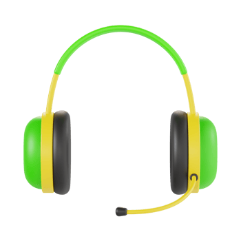 Stylish Gaming Headset in Green and Yellow png