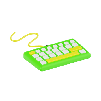 3D Green and Yellow Keyboard with Cable png