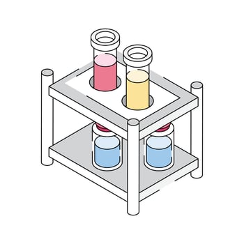 Get this amazing isometric outline icon showing lab vial rack vector