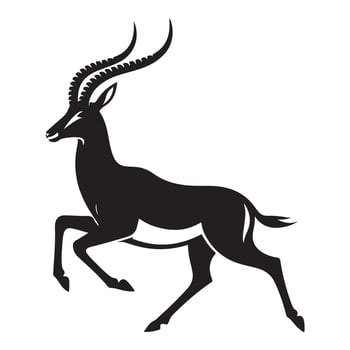 Gazelle Silhouette Illustration Graceful African Animal Art vector