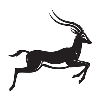 Gazelle Silhouette Illustration Leaping Gracefully African Animal vector
