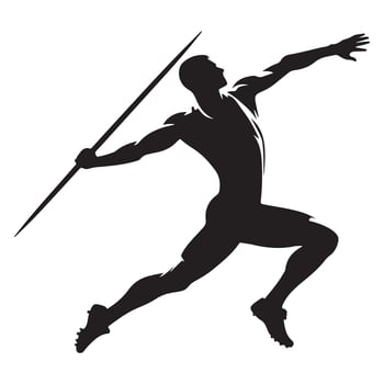 Silhouette Javelin Throw Athlete in Action with Power and Precision vector
