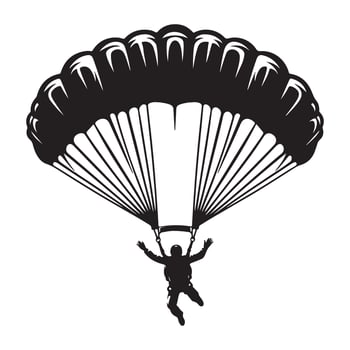 Skydiver Silhouette Illustration for Extreme Sports Artwork Creation vector