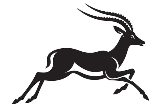 Fast Gazelle Running Silhouette Art for Graphic Projects vector