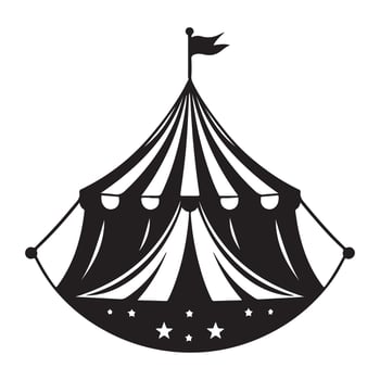 Vintage Circus Tent Silhouette Illustration Carnival Fair Design vector