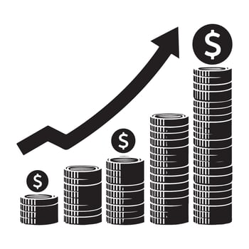 Financial Growth Increase Money Investment Success Chart Illustration vector