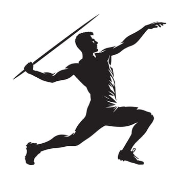 Javelin Throw Silhouette Illustration for Sports and Athletics vector