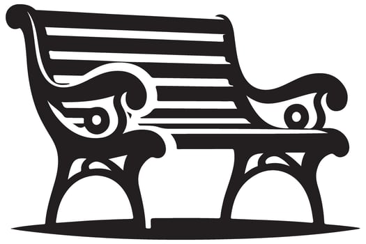 Park Bench Silhouette Illustration Seating Design Outdoors vector