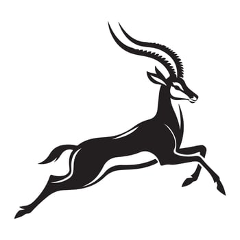 Graceful Silhouette of Impala Leaping for Graphic Design vector