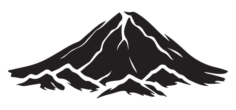 Majestic Mountain Peak with Snow Cap Silhouette an Illustration vector