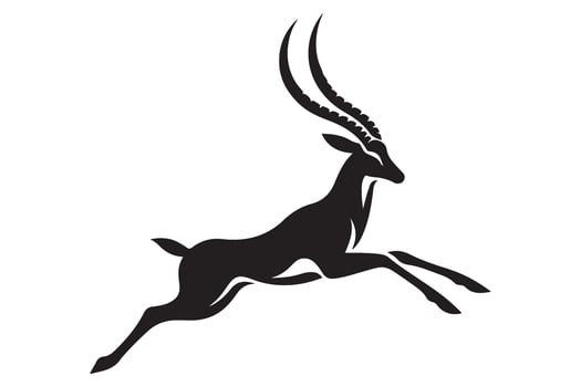Graceful Springbok Silhouette Art Leaping with Agility Speed vector