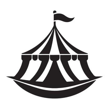 Circus Tent Silhouette Illustration for Event and Entertainment vector