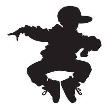 Bboy Silhouette Illustration Breakdancing Hip Hop Dancer Art vector