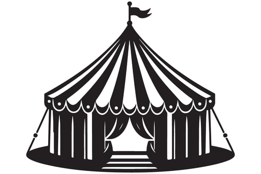Circus Tent Silhouette Illustration for Entertainment and Events vector
