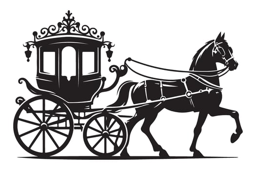 Elegant Horse Drawn Carriage Art of Timeless Transportation vector