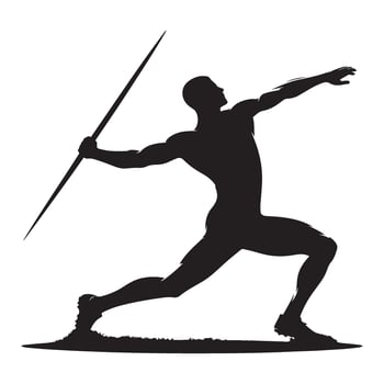 Javelin Throw Silhouette Art Athletic Sport Competition Design vector