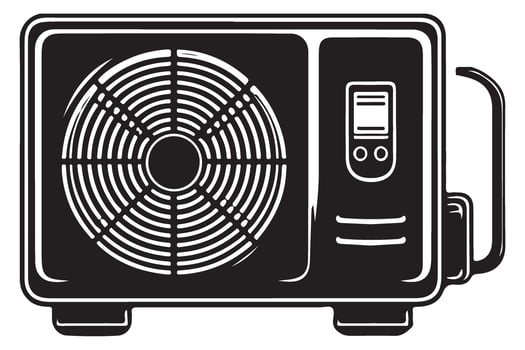 HVAC Unit Silhouette Black Design Illustration for Climate Control vector